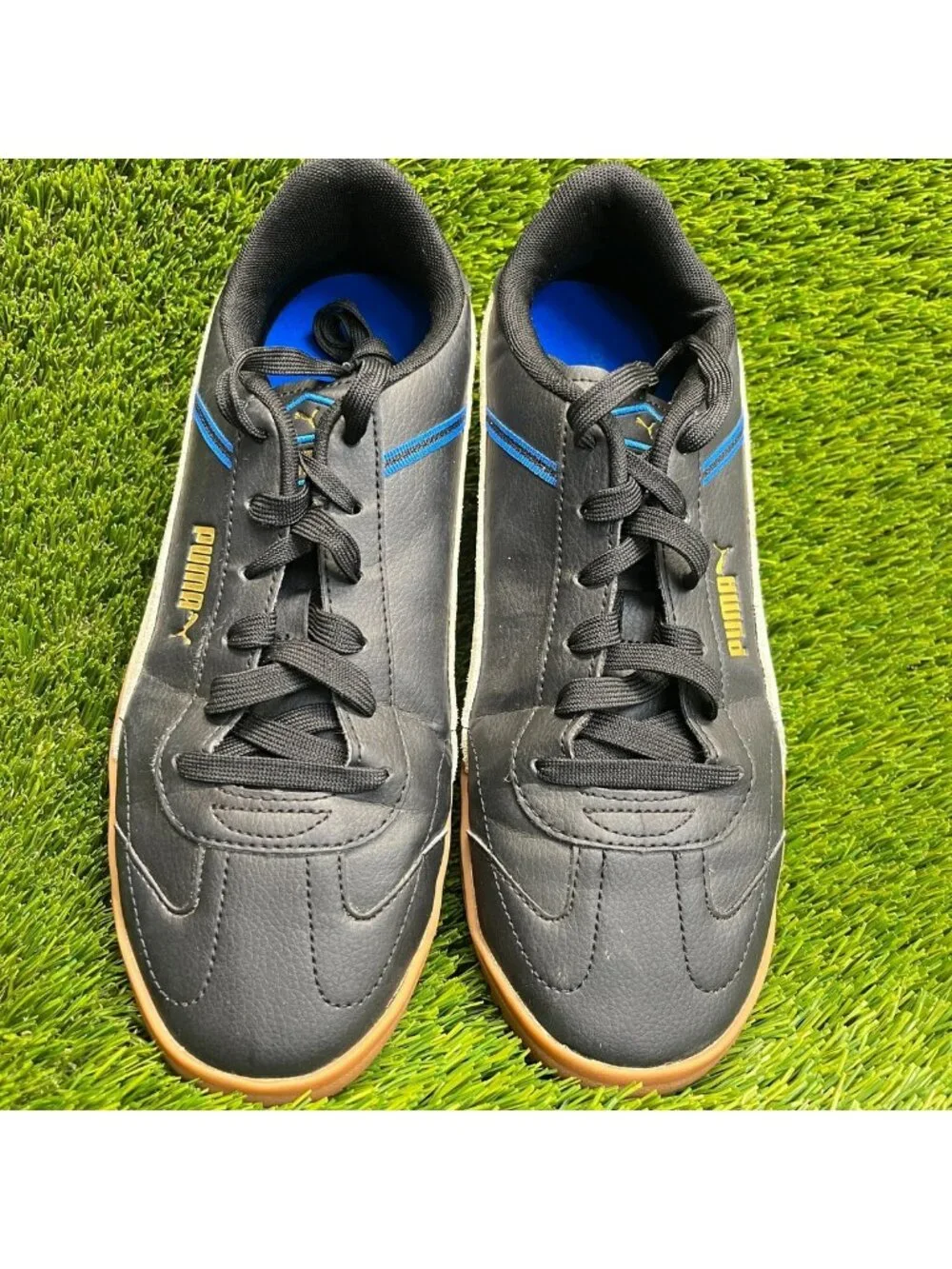 PUMA Club 5V5 Retro Academia Mens Size 10 Black Athletic Leather Shoes Sneakers